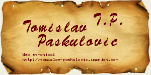 Tomislav Paskulović vizit kartica